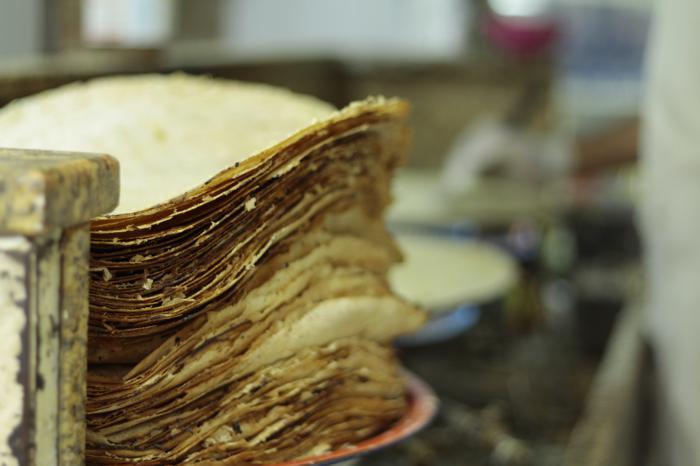 A stack of the thin khbz ragaag will entice anyone for the perfect mid afternoon snack.