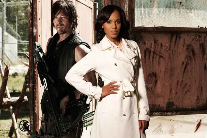Who can argue with a woman in a white coat and a man with a crossbow?